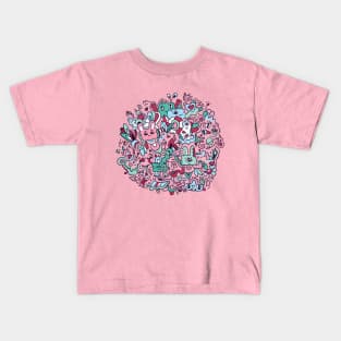 Happy doodle bunch Kids T-Shirt